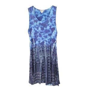 World Unity Dress Womens XL Midi Long Sleeveless A Line Scoop Stretch Studded